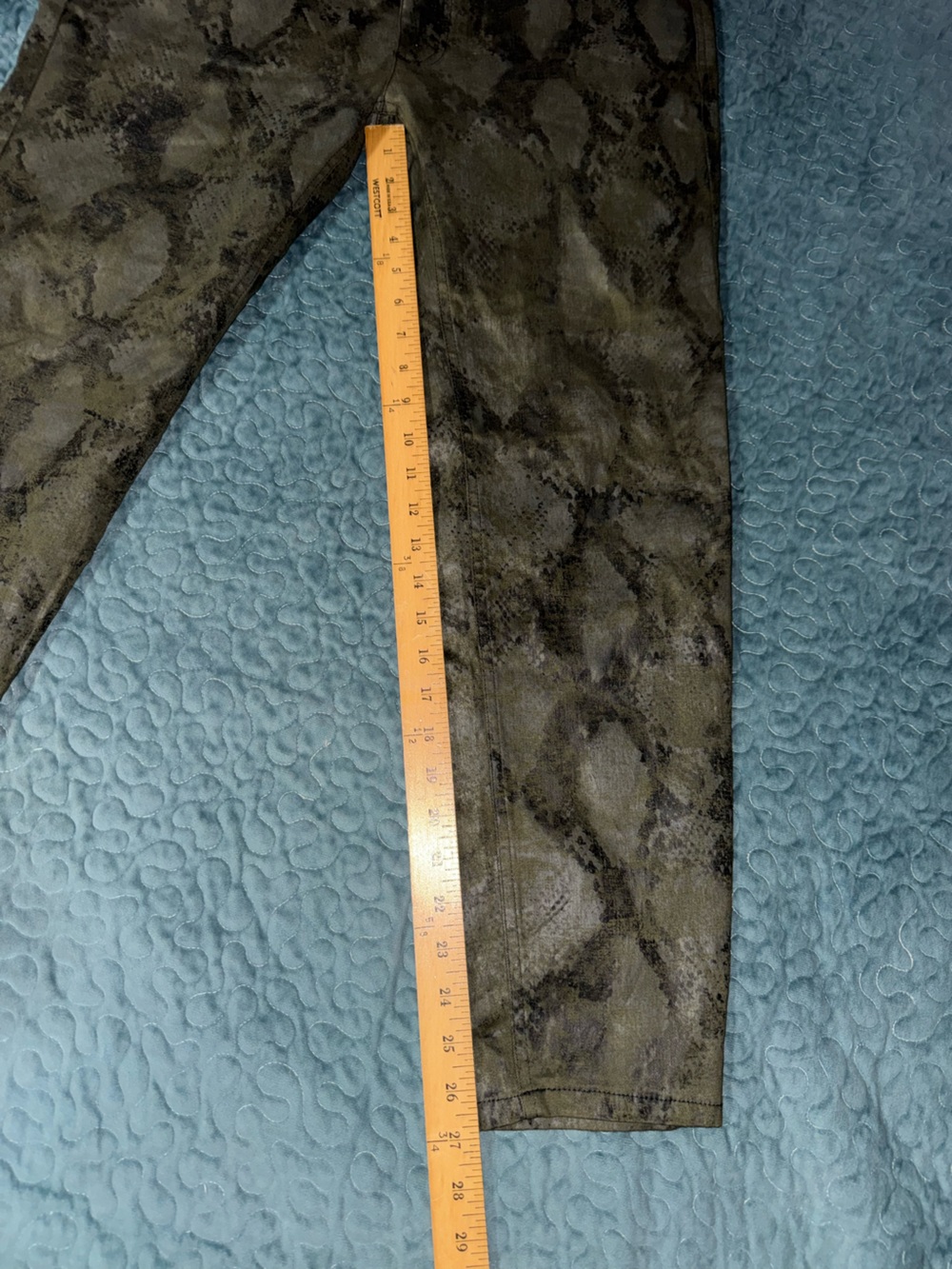 Zara Olive Green Snake-Print Skinny Jeans - Picture 5 of 9